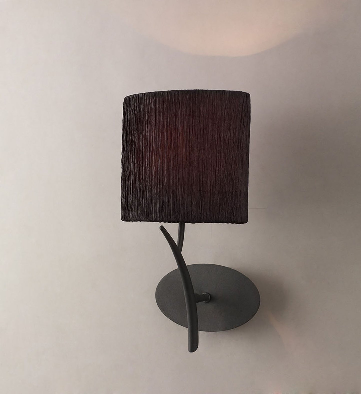 Eve Wall Lamp Switched 1 Light E27, Anthracite With White Oval Shade by Mantra