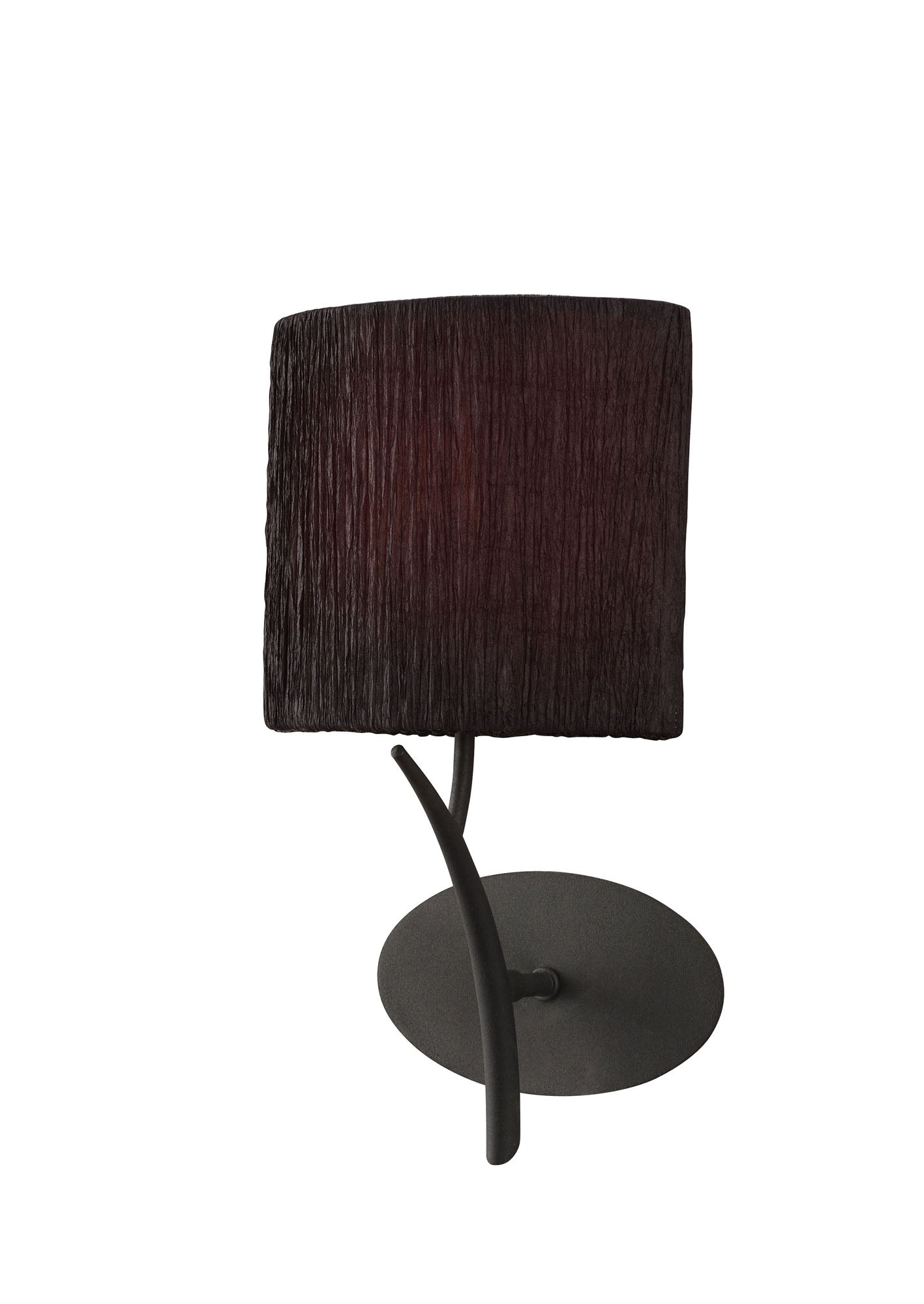 Eve Wall Lamp Switched 1 Light E27, Anthracite With Black Oval Shade by Mantra