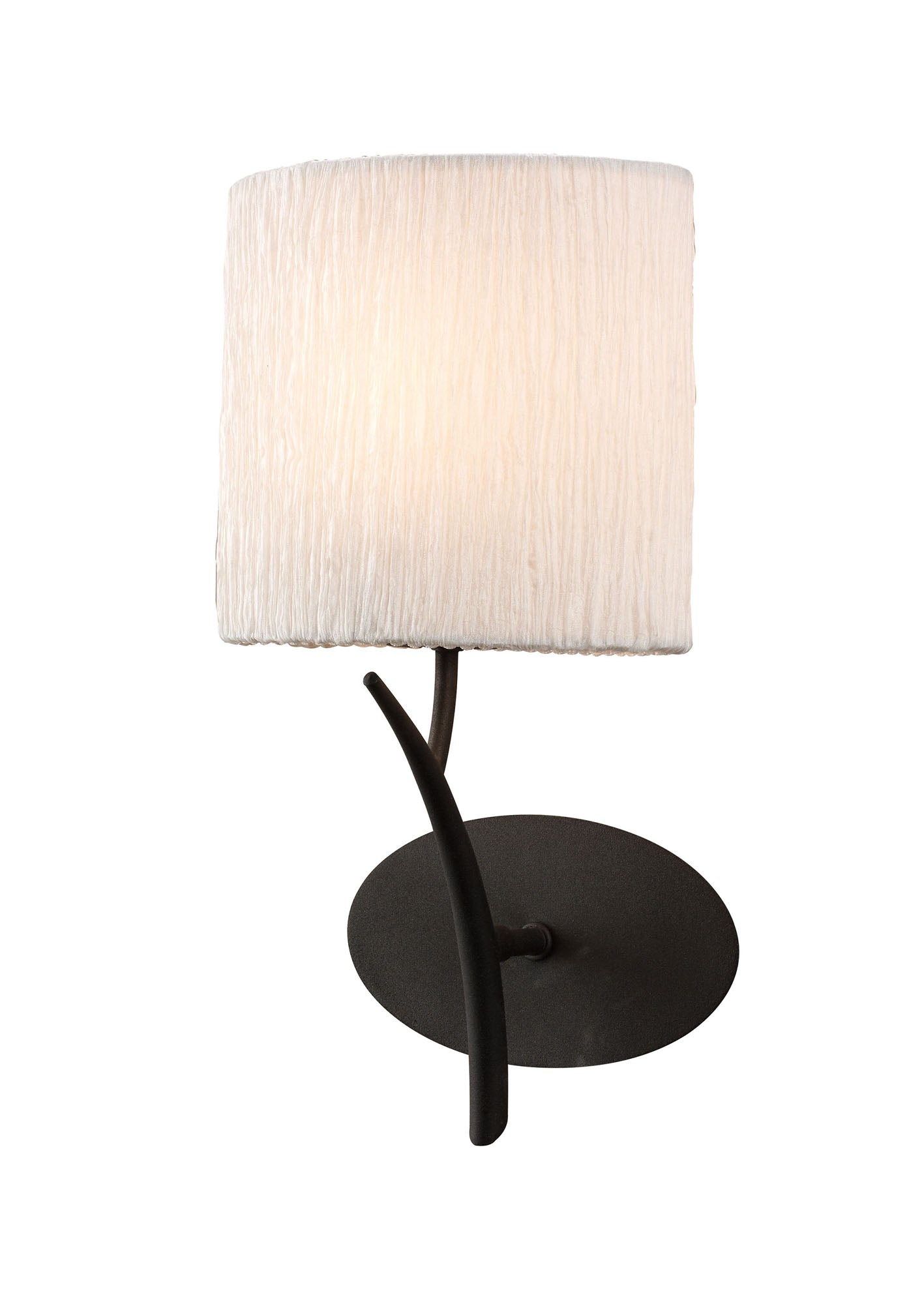 Eve Wall Lamp Switched 1 Light E27, Anthracite With White Oval Shade by Mantra