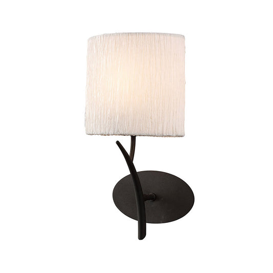 Eve Wall Lamp 1 Light E27, Anthracite With White Oval Shade by Mantra