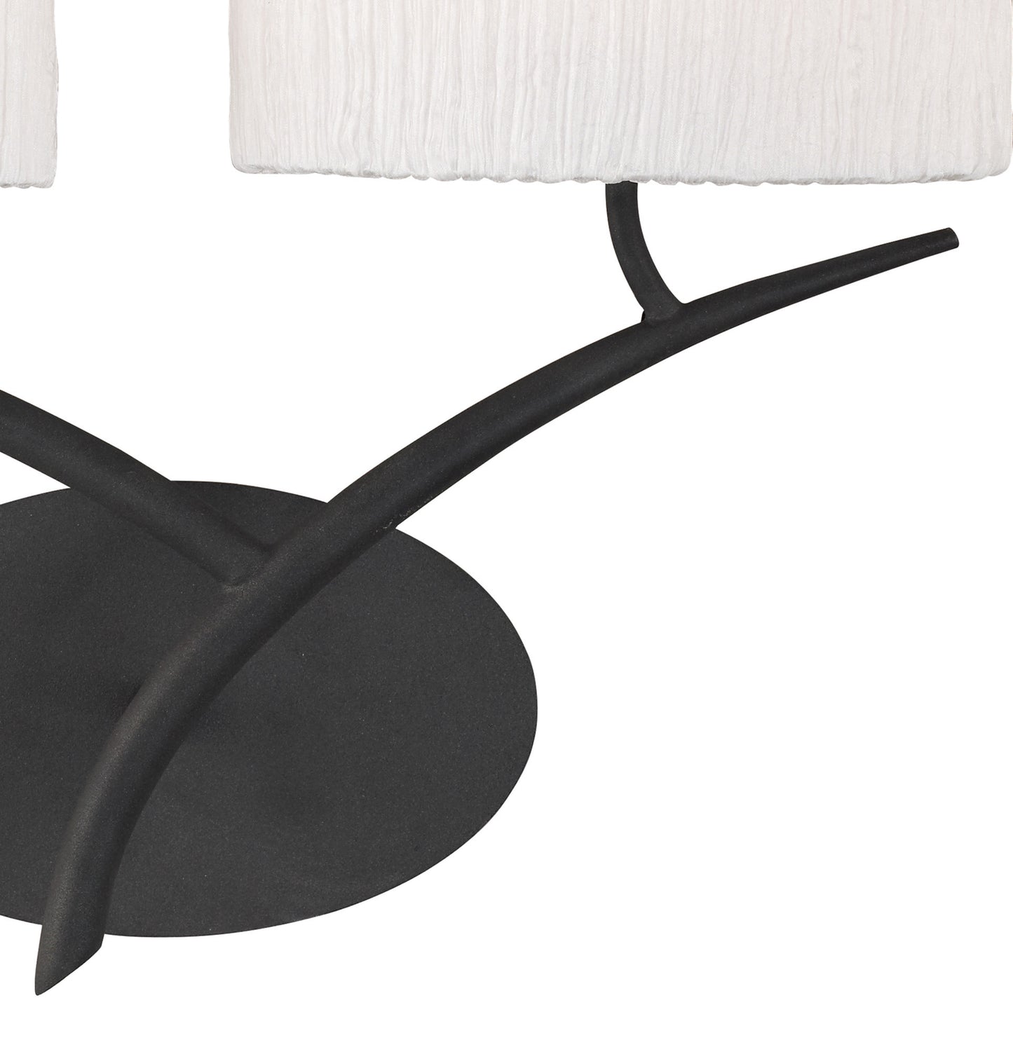 Eve Wall Lamp 2 Light E27, Anthracite With White Oval Shades by Mantra