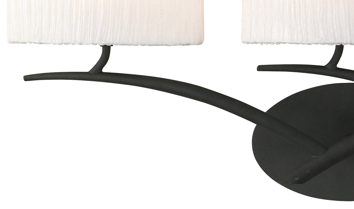 Eve Wall Lamp Switched 3 Light E27, Anthracite With White Oval Shades by Mantra