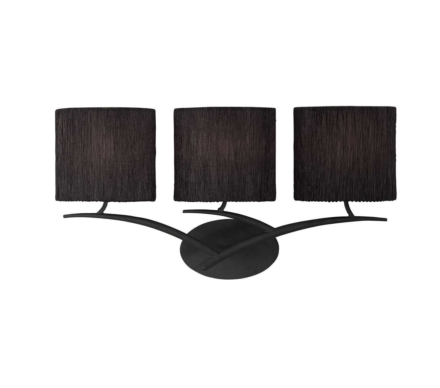 Eve Wall Lamp Switched 3 Light E27, Anthracite With Black Oval Shades by Mantra