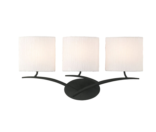 Eve Wall Lamp Switched 3 Light E27, Anthracite With White Oval Shades by Mantra