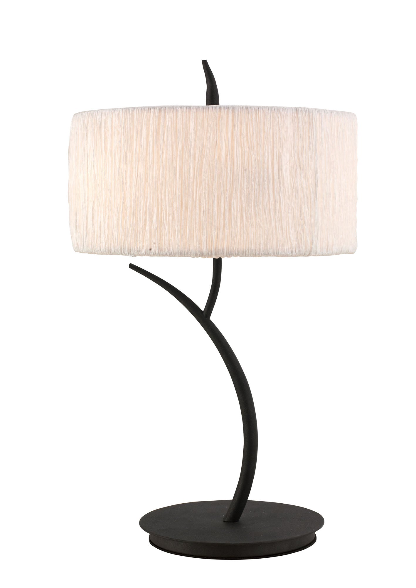 Eve Table Lamp 2 Light E27 Large, Anthracite With White Round Shade by Mantra