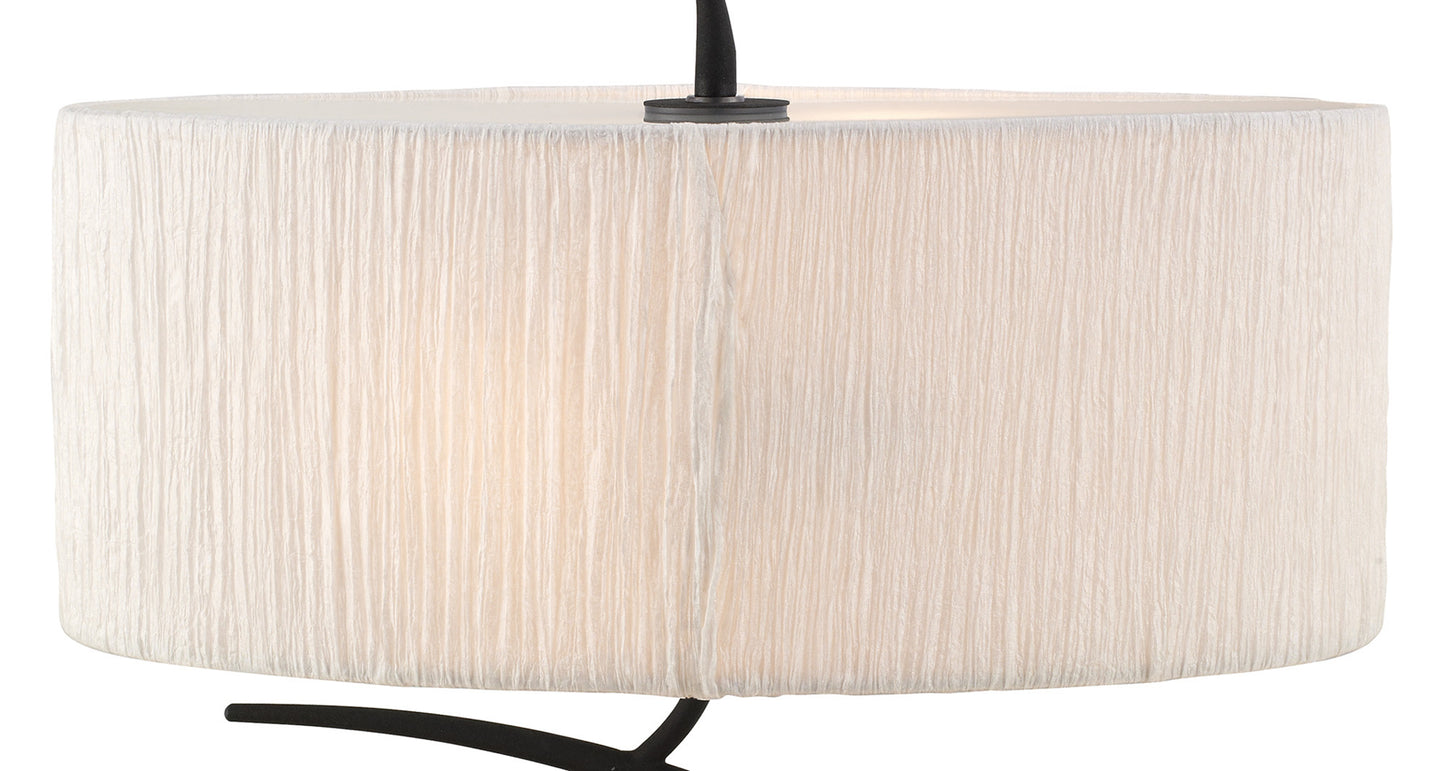 Eve Table Lamp 2 Light E27 Small, Anthracite With White Oval Shade by Mantra