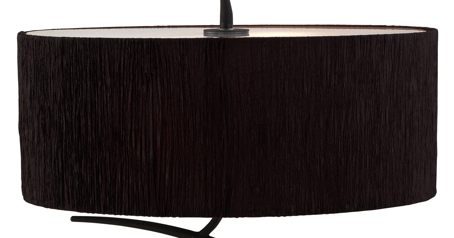 Eve Table Lamp 2 Light E27 Small, Anthracite With Black Oval Shade by Mantra