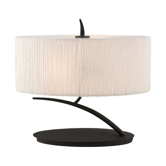 Eve Table Lamp 2 Light E27 Small, Anthracite With White Oval Shade by Mantra