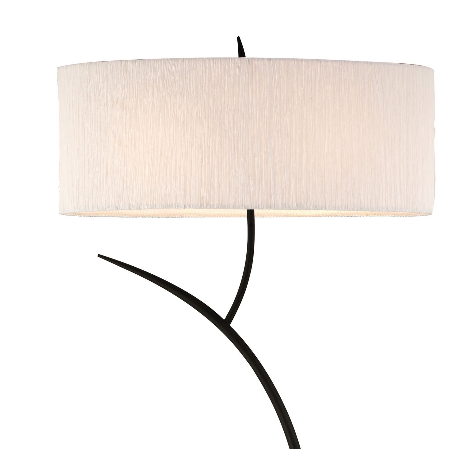 Eve Floor Lamp 2 Light E27, Anthracite With White Oval Shade by Mantra