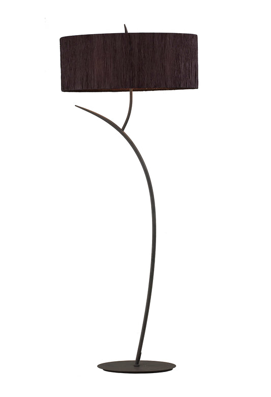 Eve Floor Lamp 2 Light E27, Anthracite With Black Oval Shade by Mantra