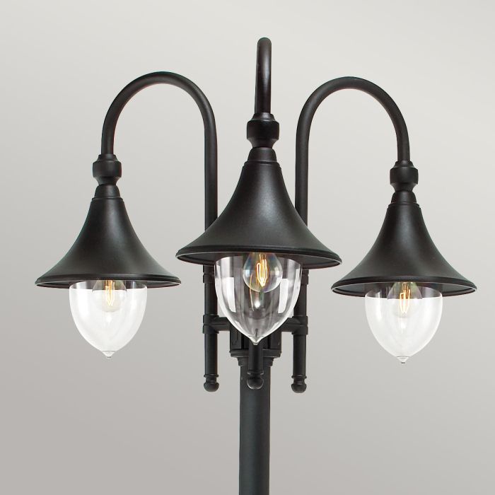 Firenze 3 Light Lamp Post - Black