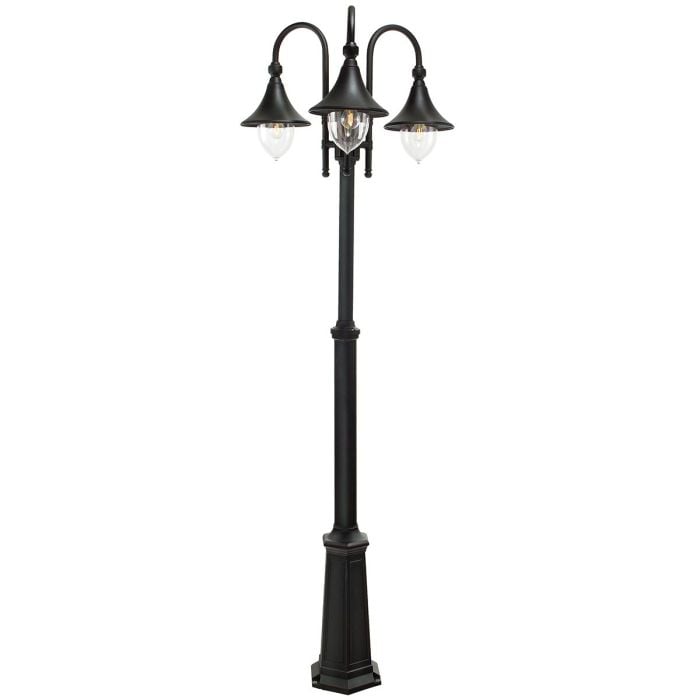 Firenze 3 Light Lamp Post - Black