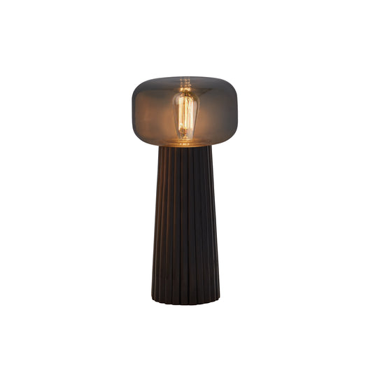 Faro Table Lamp 1 Light E27 Black by Mantra