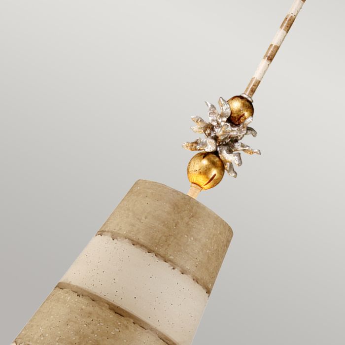 Anemone 1 Light Pendant - Taupe & Cream Patina