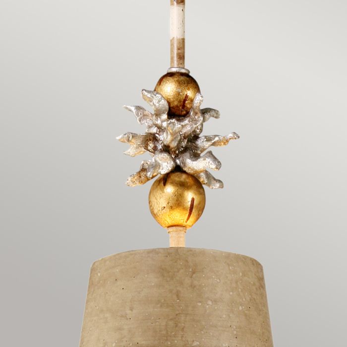 Anemone 1 Light Pendant - Taupe & Cream Patina