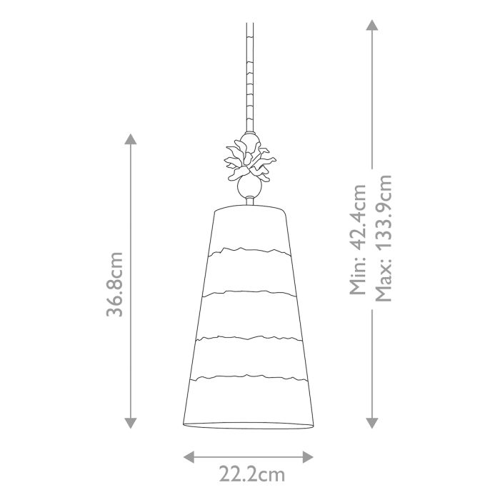 Anemone 1 Light Pendant - Taupe & Cream Patina