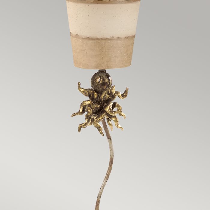 Anemone 1 Light Table Lamp - Creme and Tan