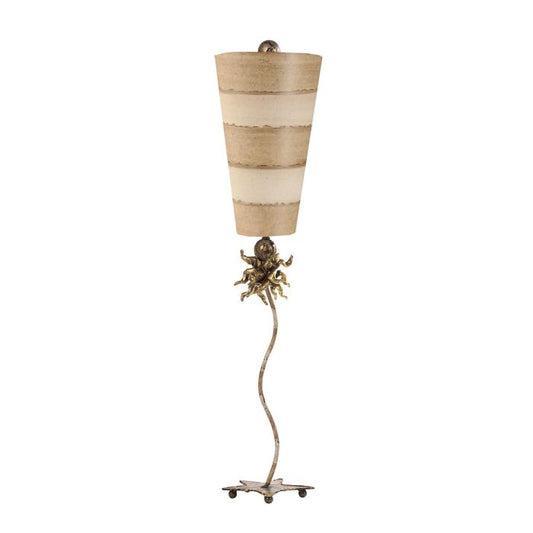 Anemone 1 Light Table Lamp - Creme and Tan