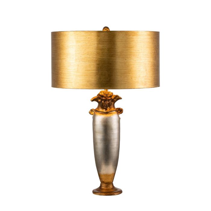 Bienville 1 Light Table Lamp - Silver / Gold and Brown with Gilded Gold Shade