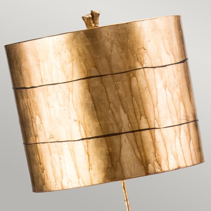 Fragment 1 Light Floor Lamp - Aged Gold with Gold Leaf and Umber Glaze Shade