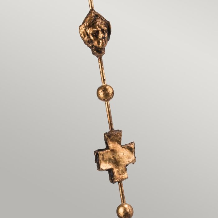 Fragment 1 Light Floor Lamp - Aged Gold with Gold Leaf and Umber Glaze Shade