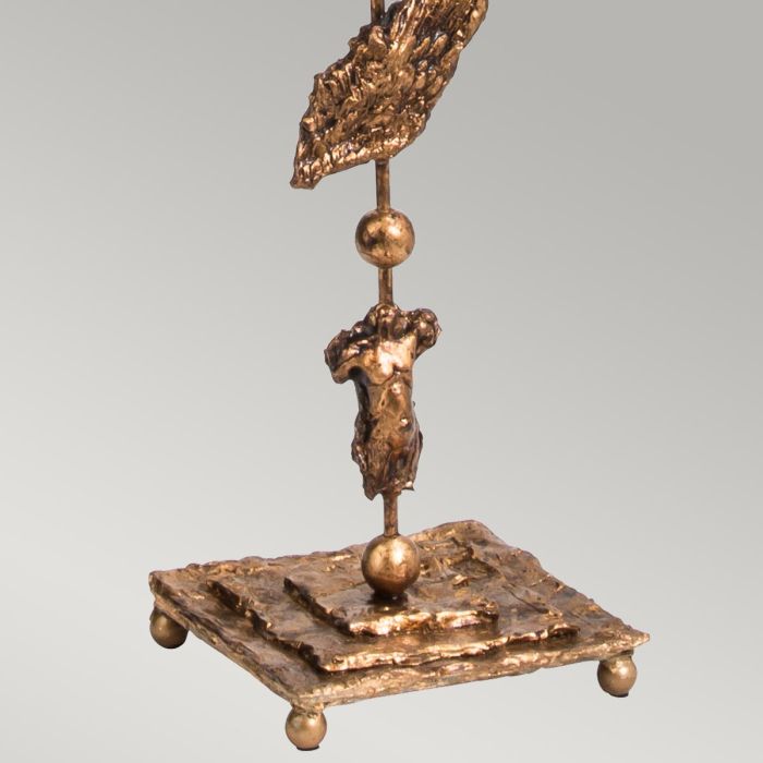 Fragment 1 Light Floor Lamp - Aged Gold with Gold Leaf and Umber Glaze Shade