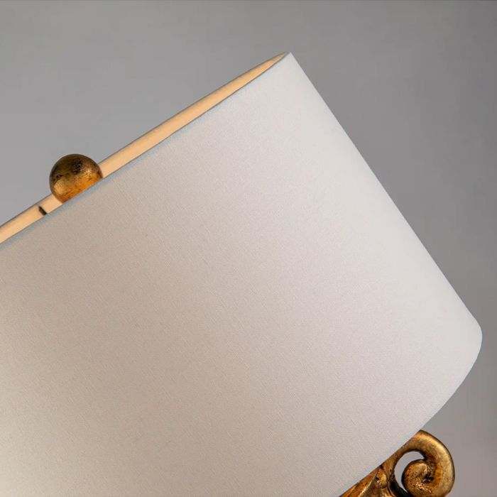 Gallier 1lt Table Lamp - Black and Gold with White Shade