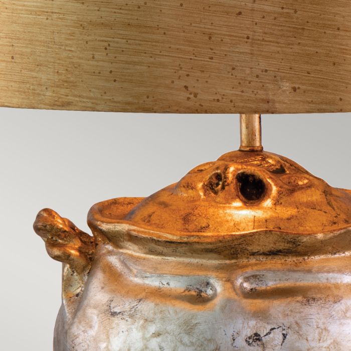 Jackson 1lt Table Lamp - Antiqued Silver with Gold Leaf Accents with Distressed Gold Shade