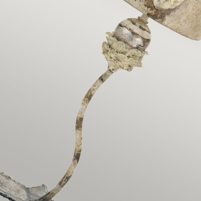 La Fleurette 1 Light Table Lamp - Cream, Tan & Gold Leaf with Antiqued Tan Shade