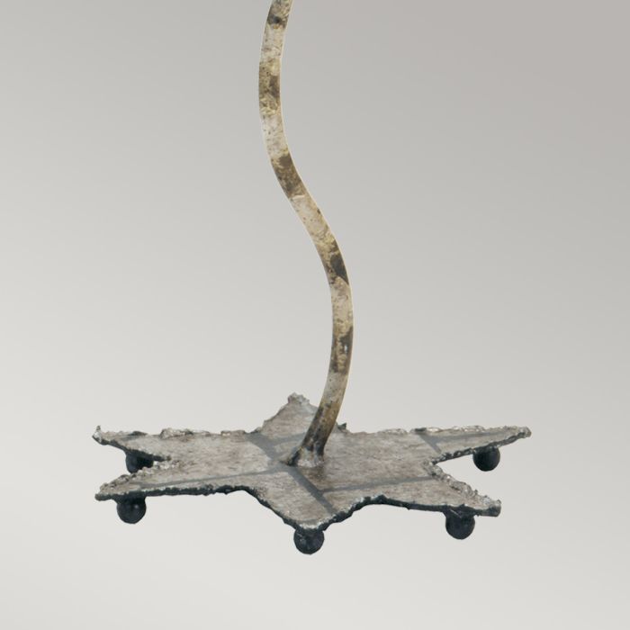 La Fleurette 1 Light Table Lamp - Cream, Tan & Gold Leaf with Antiqued Tan Shade