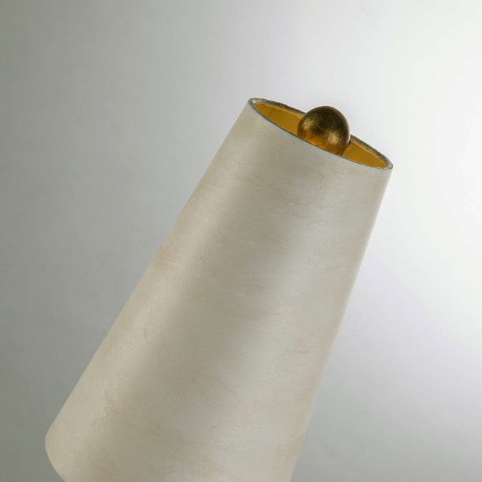 Leda 1 Light Table Lamp - Cream Patina, Gold Leaf with Cream Patina Shade