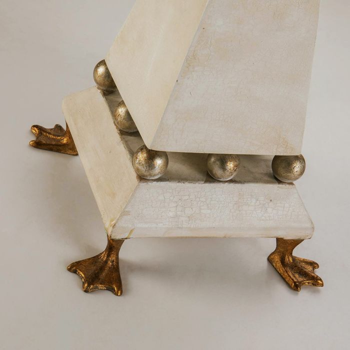 Leda 1 Light Table Lamp - Cream Patina, Gold Leaf with Cream Patina Shade