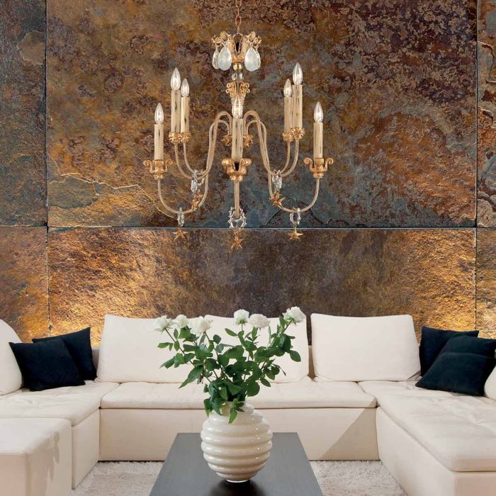 Mignon 8 Light Chandelier - Gold and Silver