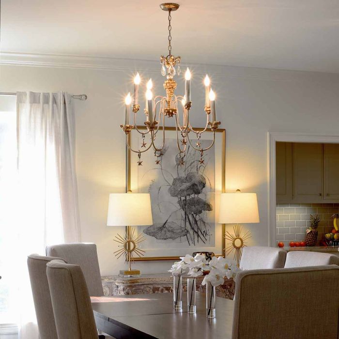 Mignon 8 Light Chandelier - Gold and Silver