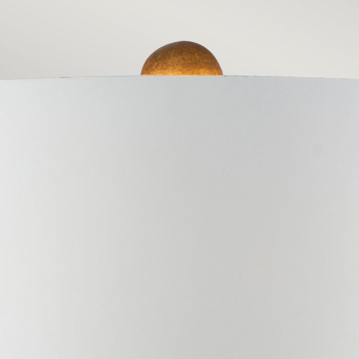 Neo 1 Light Table Lamp - White and Gold with French White Shade