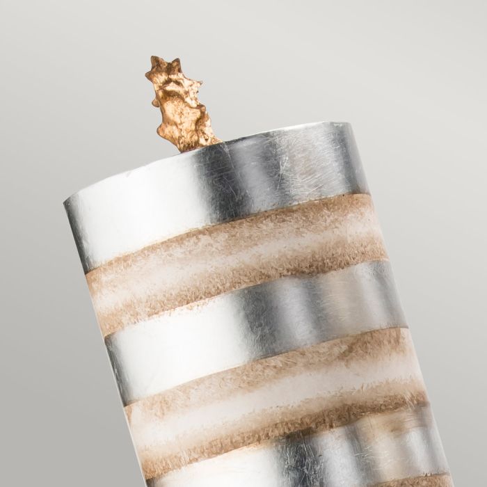 Nettle Luxe 2 Light Table Lamp - Silver Leaf and cream