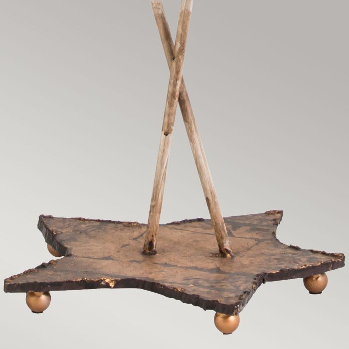 Nettle Luxe 2 Light Table Lamp - Silver Leaf and cream