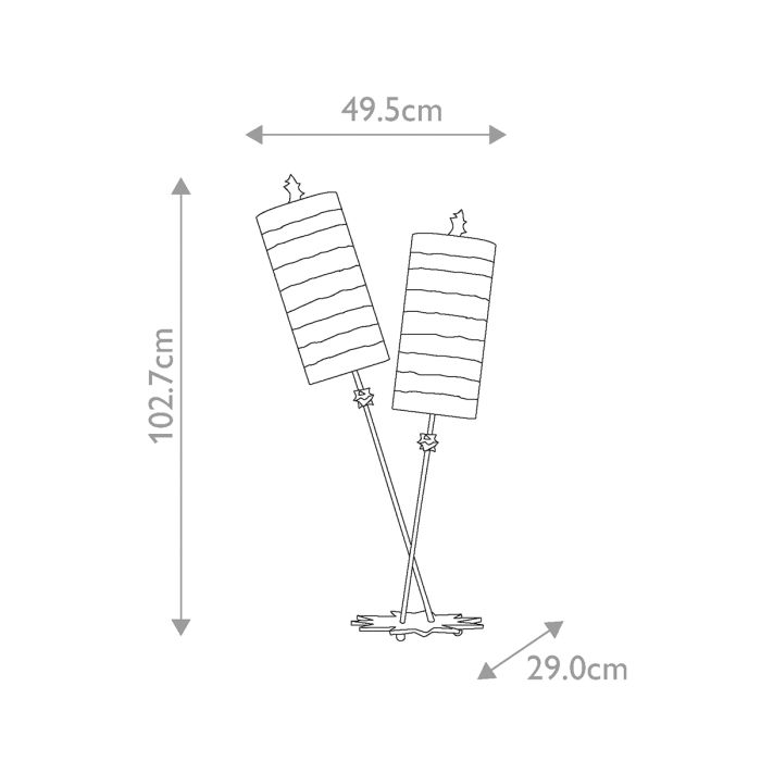 Nettle Luxe 2 Light Table Lamp - Silver Leaf and cream