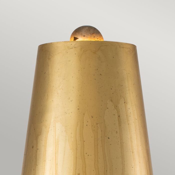 Noma Luxe 1 Light Table Lamp - Gold, Black and Silver Leaf with Glazed Gold Leaf Shade
