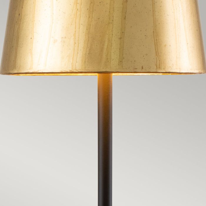 Noma Luxe 1 Light Table Lamp - Gold, Black and Silver Leaf with Glazed Gold Leaf Shade