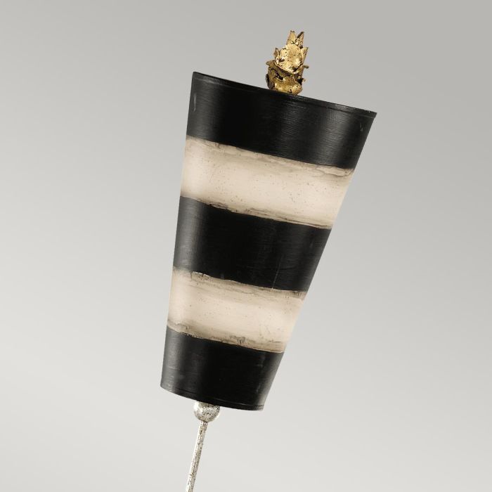 Peony 1 Light Table Lamp - Taupe and Black Stripes with Black and Taupe Shade