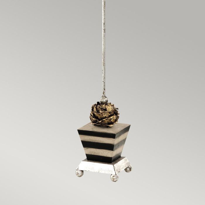 Peony 1 Light Table Lamp - Taupe and Black Stripes with Black and Taupe Shade