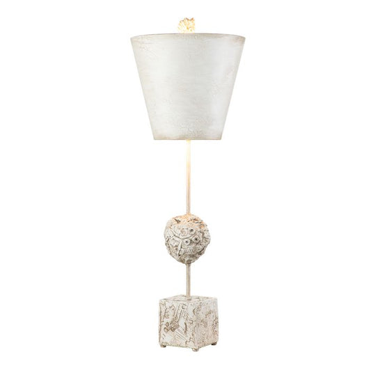 Petra 1lt Table Lamp - Bone White - Bone White with Distressed Bone White Shade