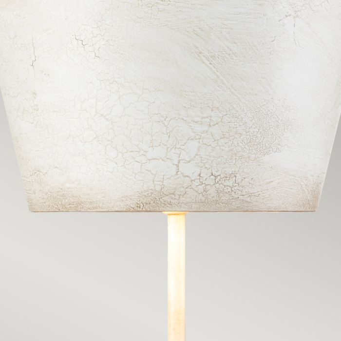 Petra 1lt Table Lamp - Bone White - Bone White with Distressed Bone White Shade