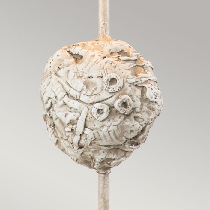 Petra 1lt Table Lamp - Bone White - Bone White with Distressed Bone White Shade