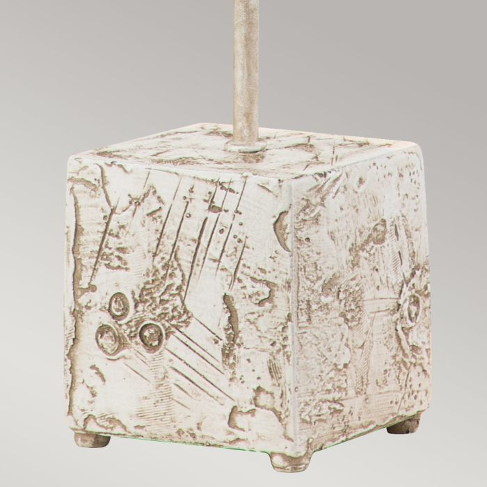 Petra 1lt Table Lamp - Bone White - Bone White with Distressed Bone White Shade