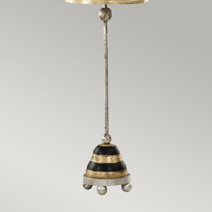 Phoenician 1 Light Table Lamp - Black, Gold & Silver Leaf with Black and Gold Leaf Shade