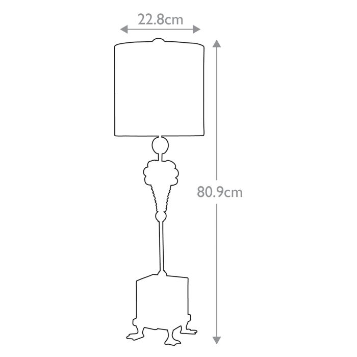 Pompadour X 1 Light Table Lamp - Cream and Silver Leaf with Painted Cream with Silver Leaf crosses Shade