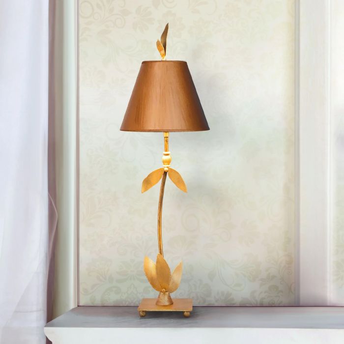 Red Bell 1 Light Table Lamp - Gold Leaf with Gold Shade