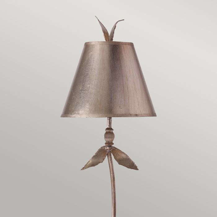 Red Bell 1 Light Table Lamp - Silver Leaf with Silver Shade
